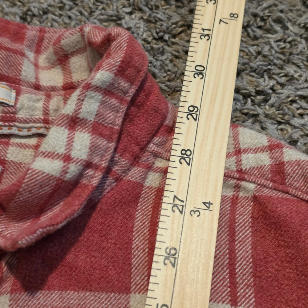 Quiksilver Waterman Mens XL Flannel Shirt Red Plaid Tailored Fit Button Down - Picture 6 of 7